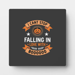 Halloween Pumpkin Falling In Love Plaque