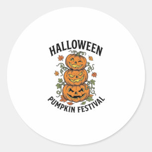 Halloween Pumpkin Festival Vintage Jack O Lantern  Classic Round Sticker