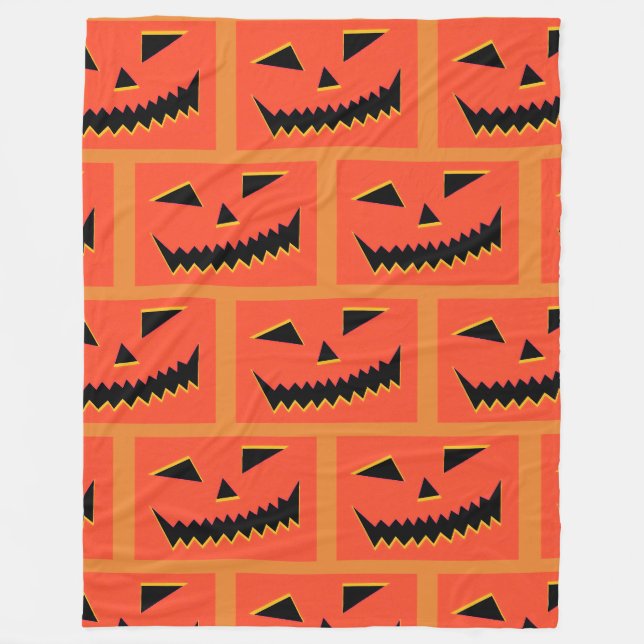 Halloween Pumpkin Fleece Blanket (Front)