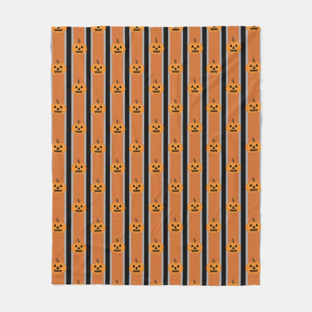 Halloween Pumpkin Fleece Blanket (Front)