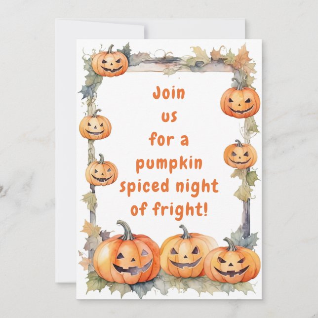 Halloween Pumpkin Frame Spooky Autumn Invitation (Front)