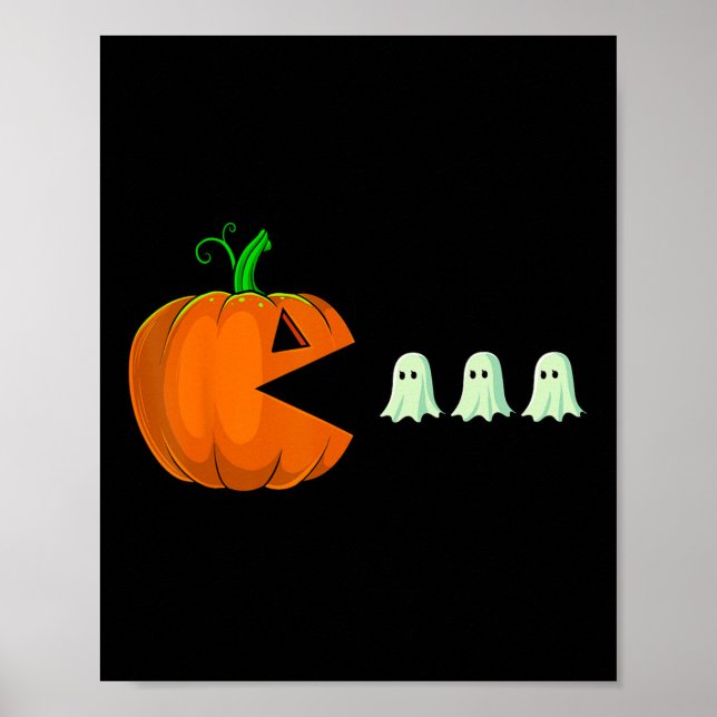 Halloween Pumpkin Fun Ghosts Boys Kids Women Men  Poster (Front)