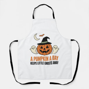 Halloween Pumpkin Funny Ghost Vintage Quote_1 Apron