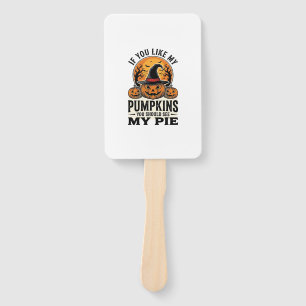 Halloween Pumpkin Funny Vintage Pie Quote_1 Hand Fan