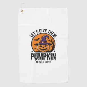 Halloween Pumpkin Funny Witch Hat Spooky Retro_1 Golf Towel