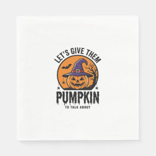 Halloween Pumpkin Funny Witch Hat Spooky Retro_1 Napkin