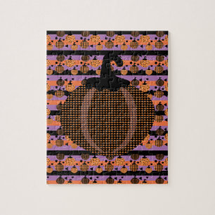 Halloween Pumpkin Geometrical Pattern Jigsaw Puzzle