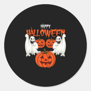 Halloween pumpkin ghost autumn shirt  classic round sticker