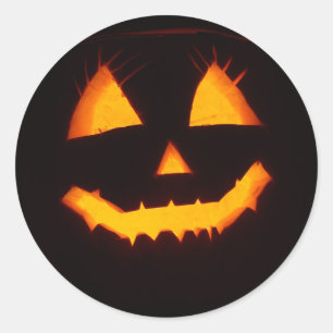 Halloween Pumpkin Ghost Classic Round Sticker