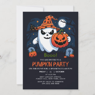 Halloween Pumpkin Ghost Invitation