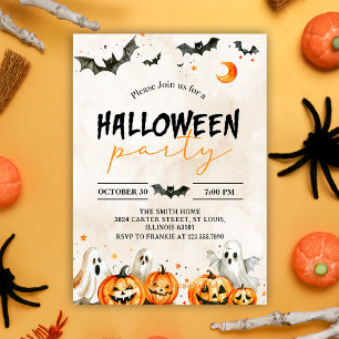 Halloween Pumpkin Ghost Party Invitation