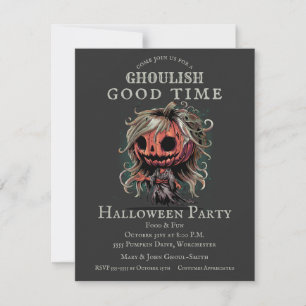 Halloween Pumpkin Ghoul Invitation