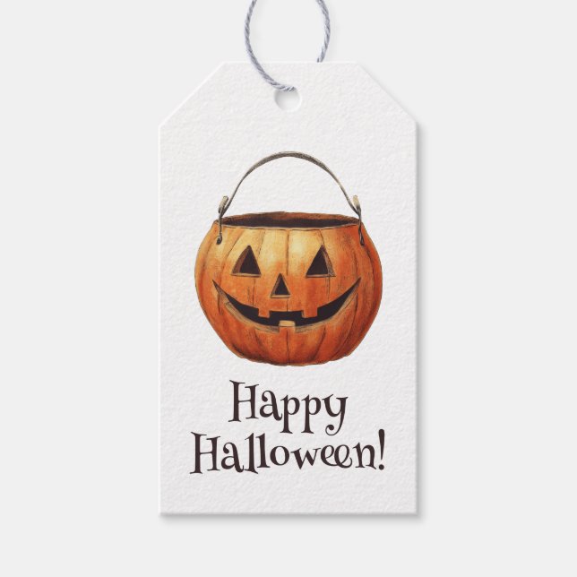 Halloween Pumpkin Gift Tags (Front)