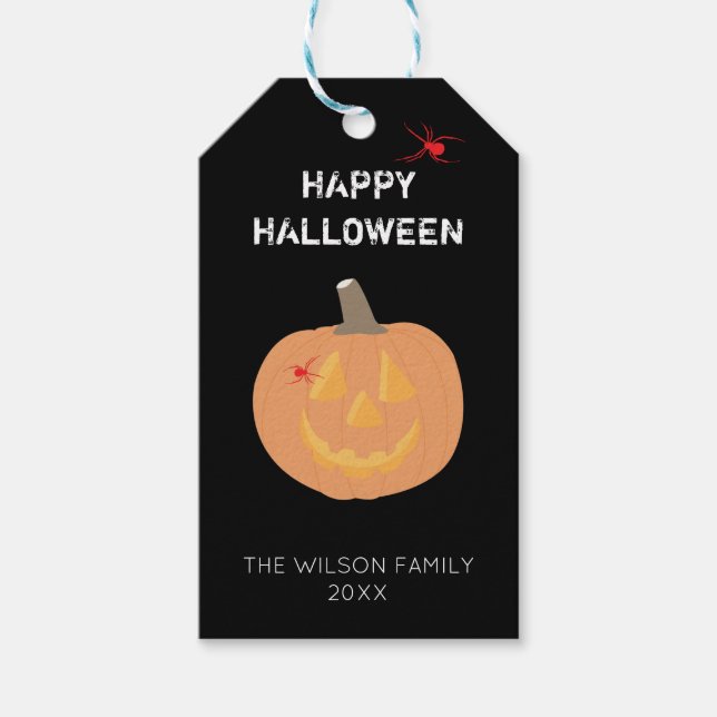 Halloween Pumpkin Gift Tags (Front)
