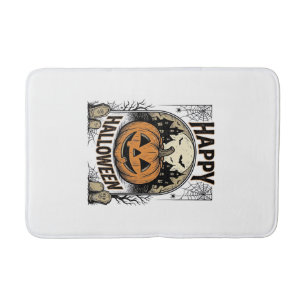 Halloween Pumpkin Graveyard Vintage Spooky Tee Art Bath Mat