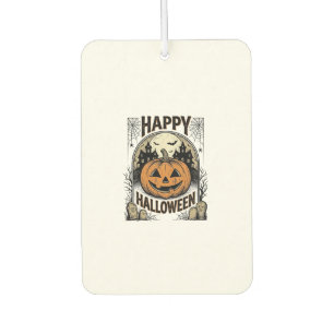 Halloween Pumpkin Graveyard Vintage Spooky Tee Art Car Air Freshener