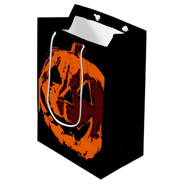 Halloween Pumpkin - grunge style + your ideas Medium Gift Bag (Front Angled)
