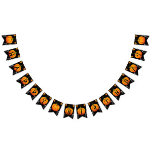 Halloween pumpkin happy birthday bunting 