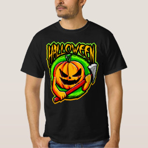 Halloween Pumpkin Head Axe Murderer T-Shirt