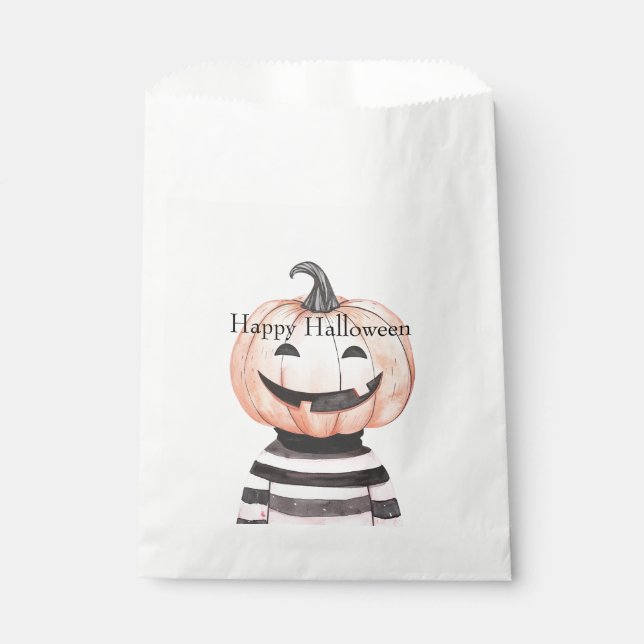 Halloween Pumpkin Head in T Shirt  Favour Bag (Front)