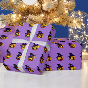 HALLOWEEN Pumpkin Head Purple ~ Wrapping Paper