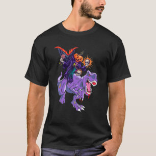 Halloween Pumpkin Head Riding Rex Funny Dinosaur Z T-Shirt