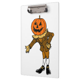 HALLOWEEN PUMPKIN HEAD SCARECROW PILGRIM CLIPBOARD