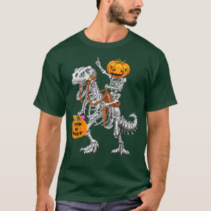 Halloween Pumpkin Head Skeleton Riding Skeleton TR T-Shirt