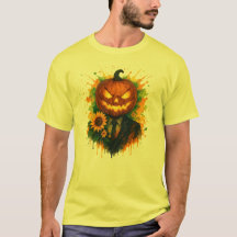 Halloween Pumpkin Head Watercolor Art