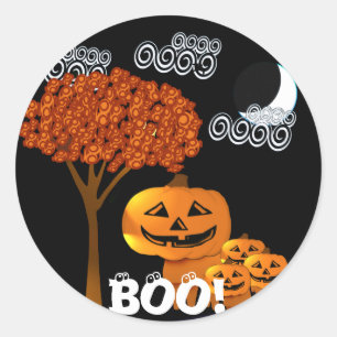 HALLOWEEN PUMPKIN HEADS CLASSIC ROUND STICKER