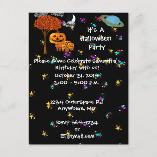 HALLOWEEN PUMPKIN HEADS Invitation Postcard