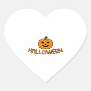 Halloween pumpkin heart sticker