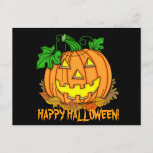 Halloween Pumpkin Holiday cartoon postcard