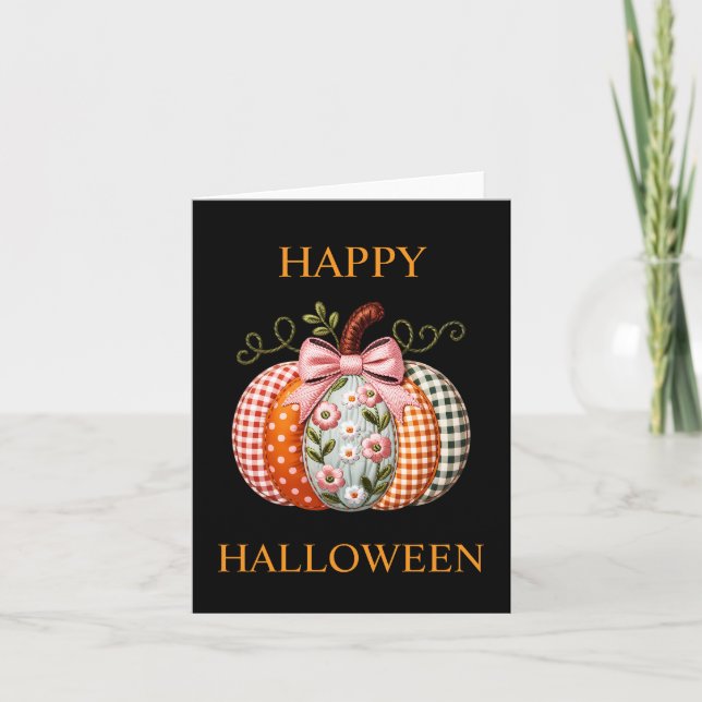 Halloween Pumpkin Holiday Folding Card (Front)