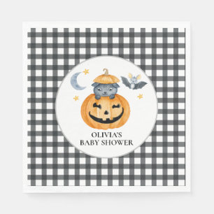 Halloween Pumpkin Jack-O-Lantern Baby Shower Napkin