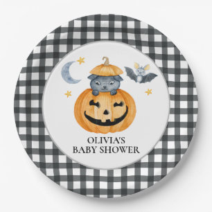 Halloween Pumpkin Jack-O-Lantern Baby Shower Paper Plate