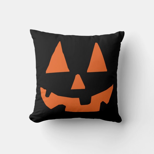 Halloween Pumpkin Jack-o-Lantern Cushion (Front)
