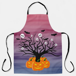 Halloween Pumpkin Jack o’ Lantern Dead Tree Apron