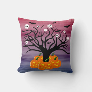 Halloween Pumpkin Jack o’ Lantern Dead Tree Cushion