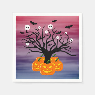 Halloween Pumpkin Jack o’ Lantern Dead Tree Napkin