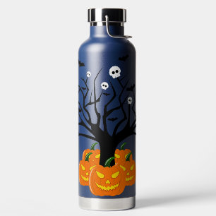 Halloween Pumpkin Jack o’ Lantern Dead Tree Water Bottle