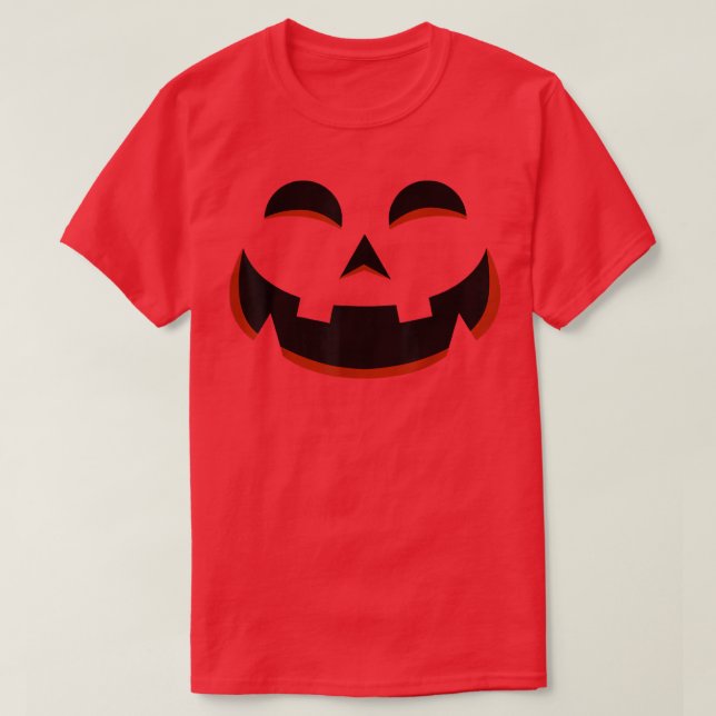 Halloween Pumpkin Jack O Lantern Face Orange  T-Shirt (Design Front)