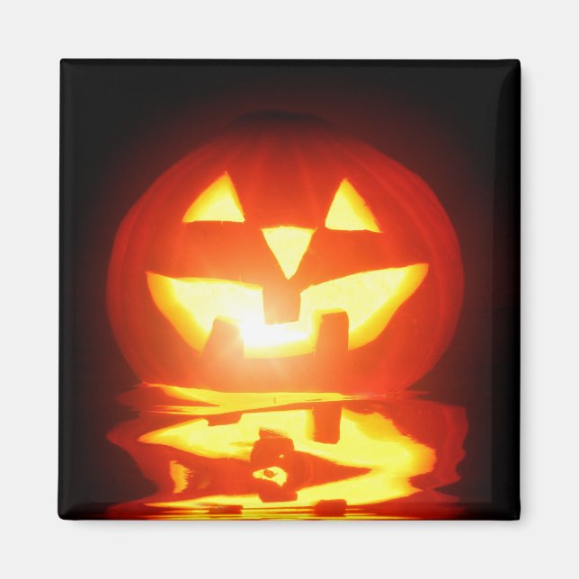 halloween pumpkin jack-o-lantern magnet (Front)