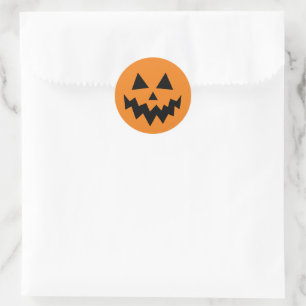 Halloween Pumpkin Jack o Lantern Orange Classic Round Sticker