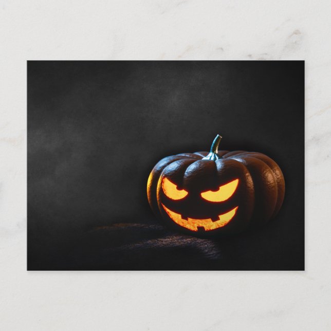 Halloween Pumpkin Jack-O-Lantern Spooky Postcard (Front)