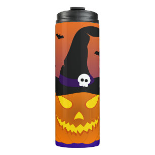 Halloween Pumpkin Jack o’ Lantern Witch Hat Thermal Tumbler
