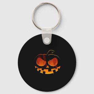 Halloween pumpkin jackolantern funny scary face key ring