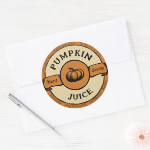 halloween pumpkin juice lable classic round sticker