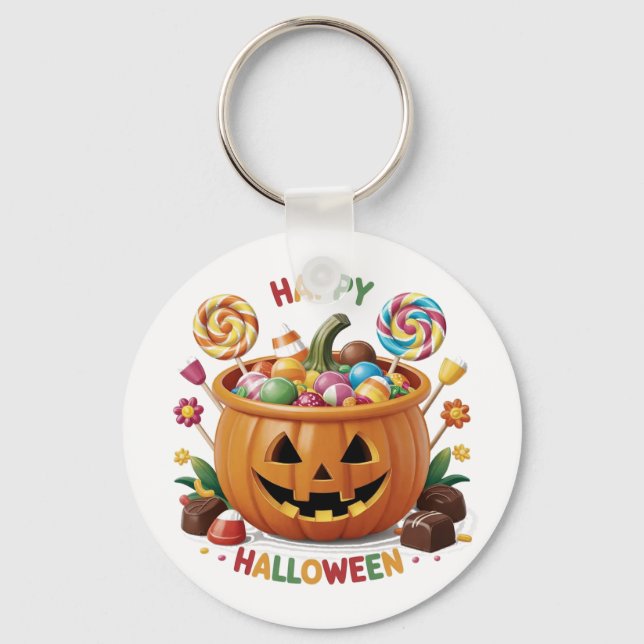 Halloween Pumpkin Key Ring (Front)