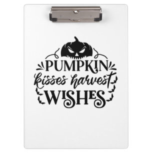Halloween Pumpkin Kisses Harvest Wishes Birthday Clipboard